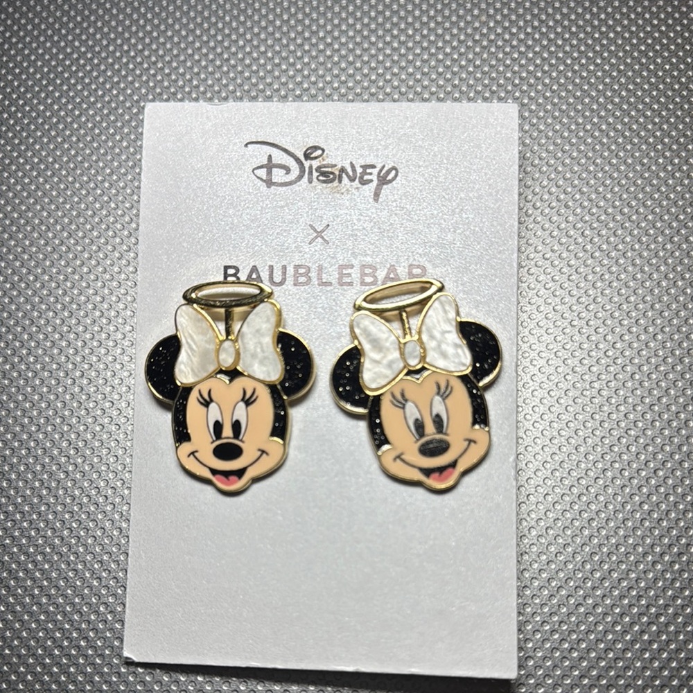 Minnie Mouse Earrings - Black and White
